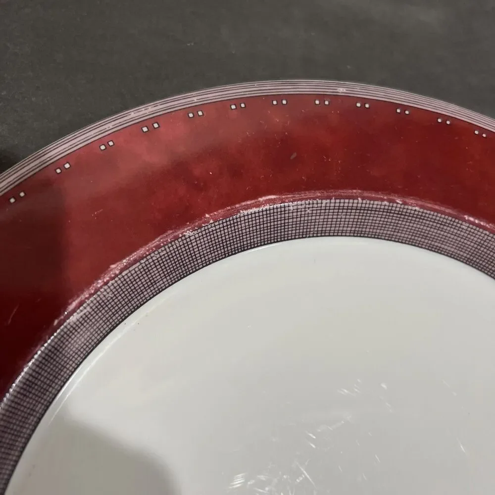Dansk Gridworks Burgundy Dinner Plate 11 Inch Set of 2